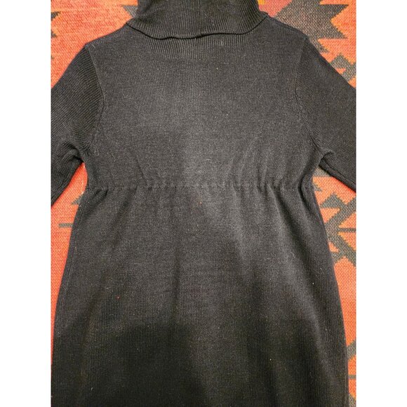 NEW Vintage Ci Sono Black Hooded Longline Sweater Coat Women's L Zip Closure - Picture 16 of 16